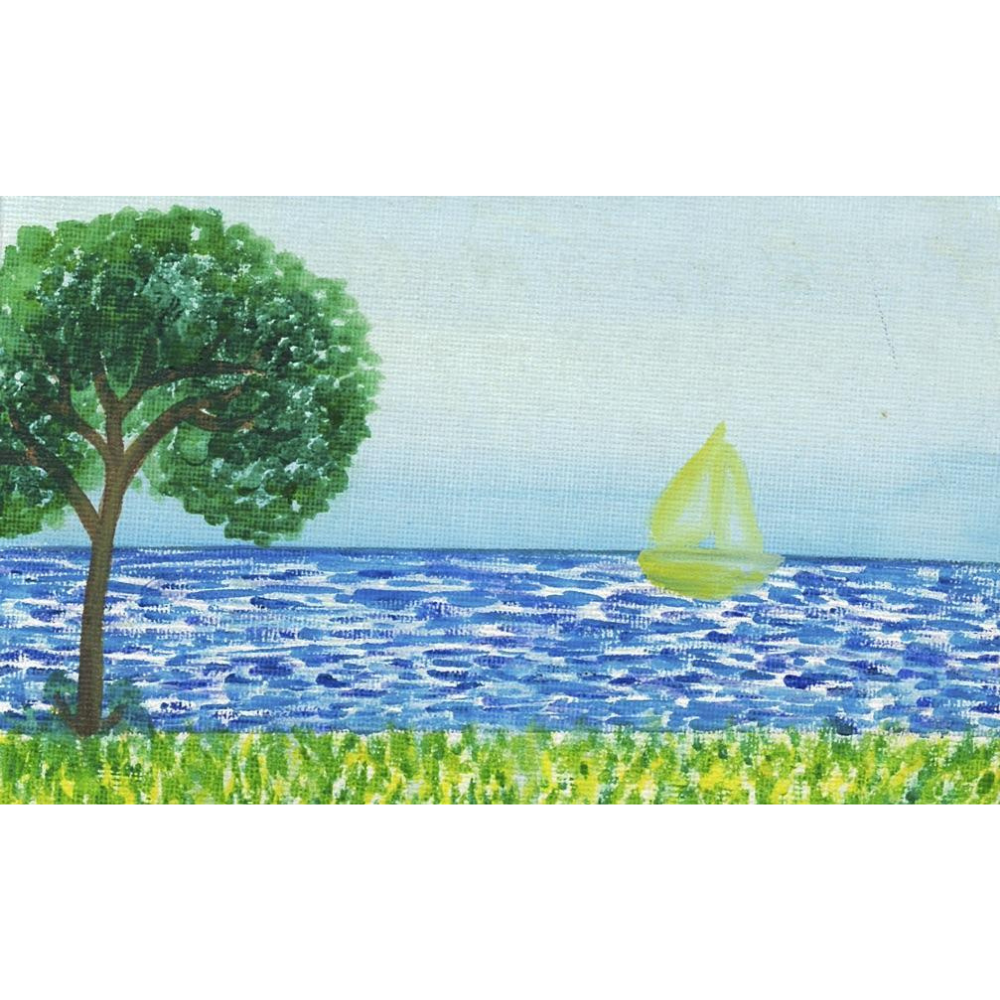 Lakefront and Boat Print